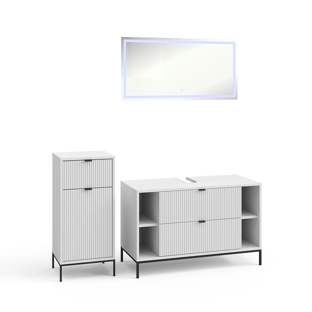 Vicco Set di mobili da bagno Bianco 3 parti