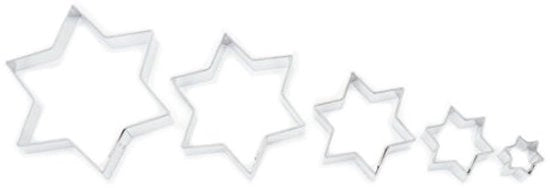 Set di biscotti in acciaio inossidabile a forma di biscotto, 5 stelle, 1,7-7,8 cm