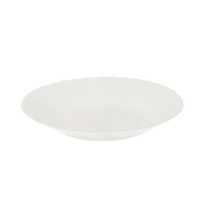 SET DI 12 PIATTI FONDI PRIMA IN VETRO TEMPERATO BIANCO DA 23 CM