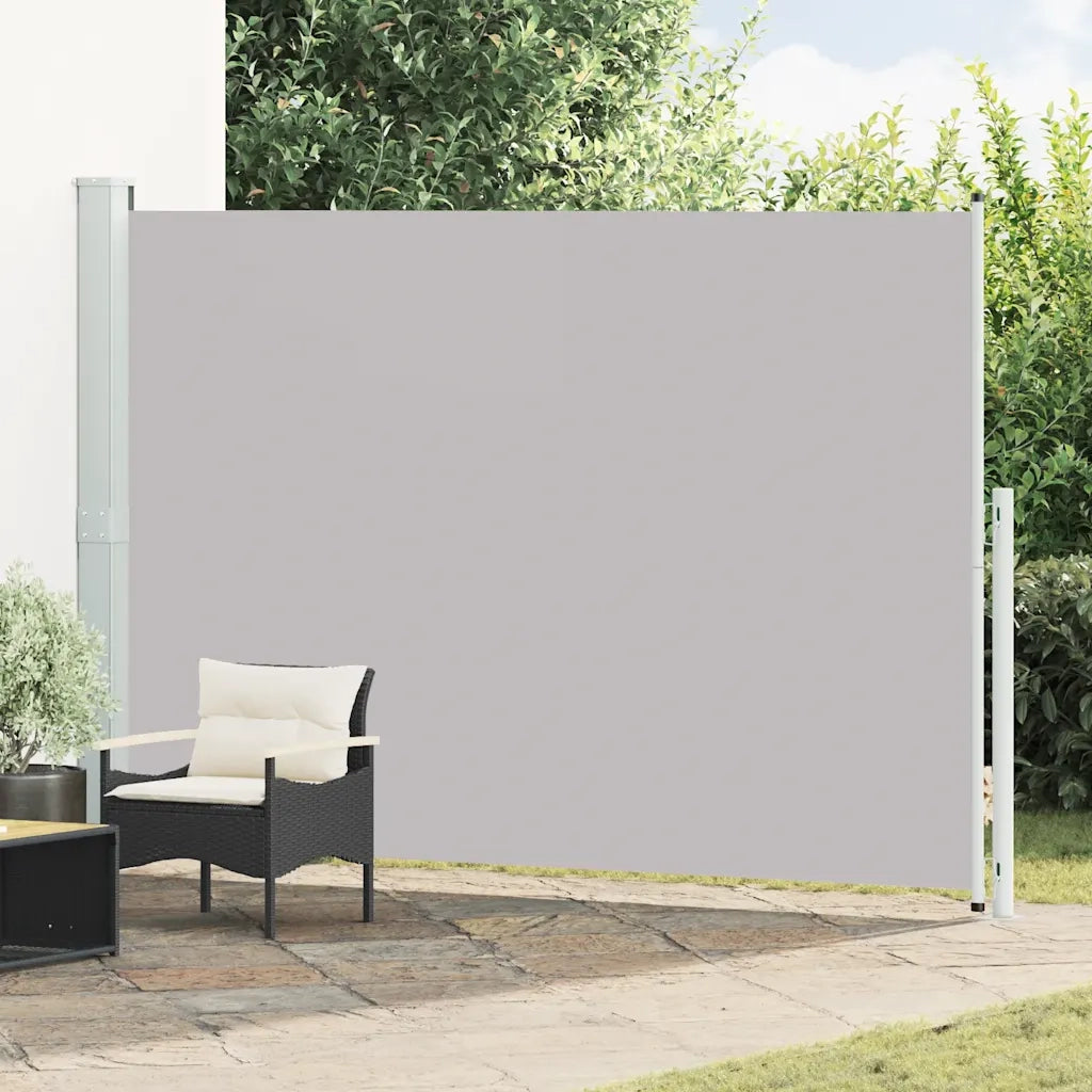 Tenda Laterale Retrattile per Patio 200x314 cm Grigia 313413