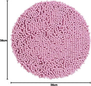 Badmat Premium a Fili di Chenille Rond (Ø 56 cm) • Badmat Rond con Fili Eccezionalmente Soffici • Assorbe e È Lavabile • Mat Badia Badmat Tapijt Bagno • Colore: Rosa