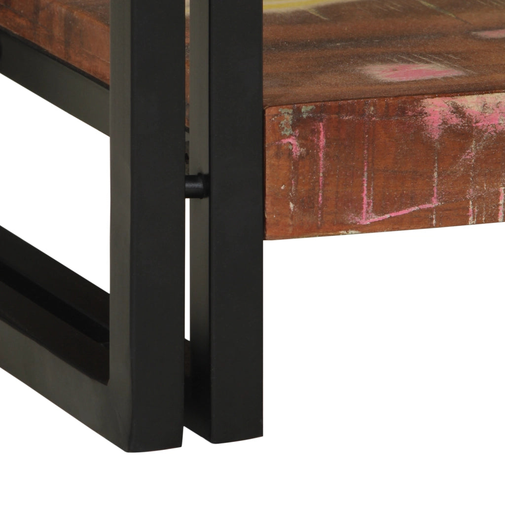Tavolo Consolle Multicolore 120x33x75 cm Legno Massello di Recupero