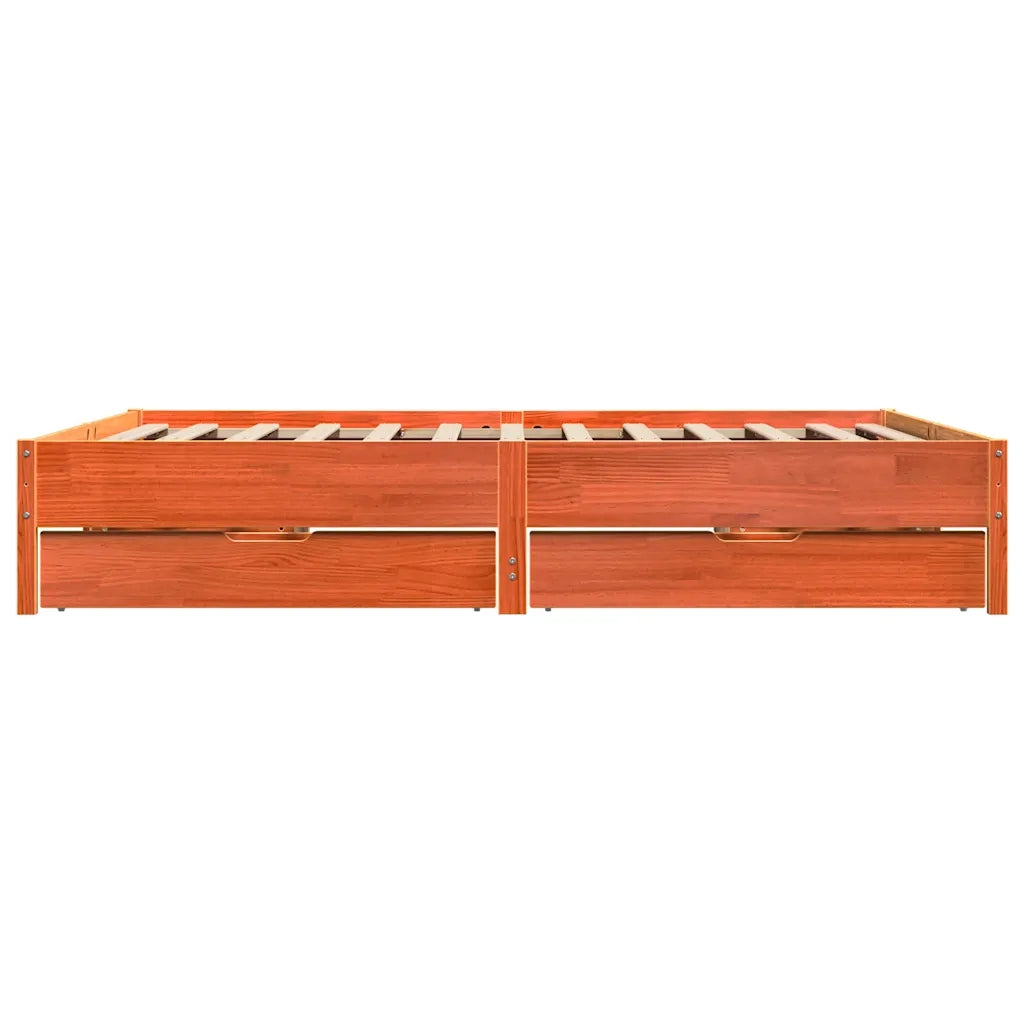 Letto senza Materasso Marrone Cera 200x200 cm in Legno di Pino