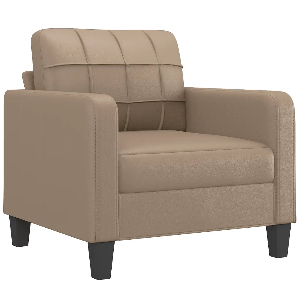 Set di Divani 4 pz con Cuscini Cappuccino in Similpelle
