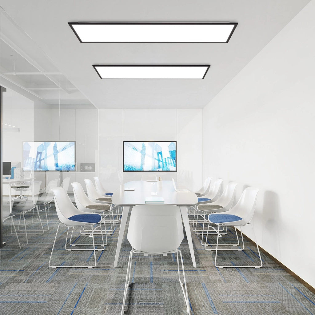 ZMH Plafoniera LED da Soffitto 100x25 cm Dimmabile RGB Cambio Colore Piatto con Telecomando 24W Nero Rettangolare