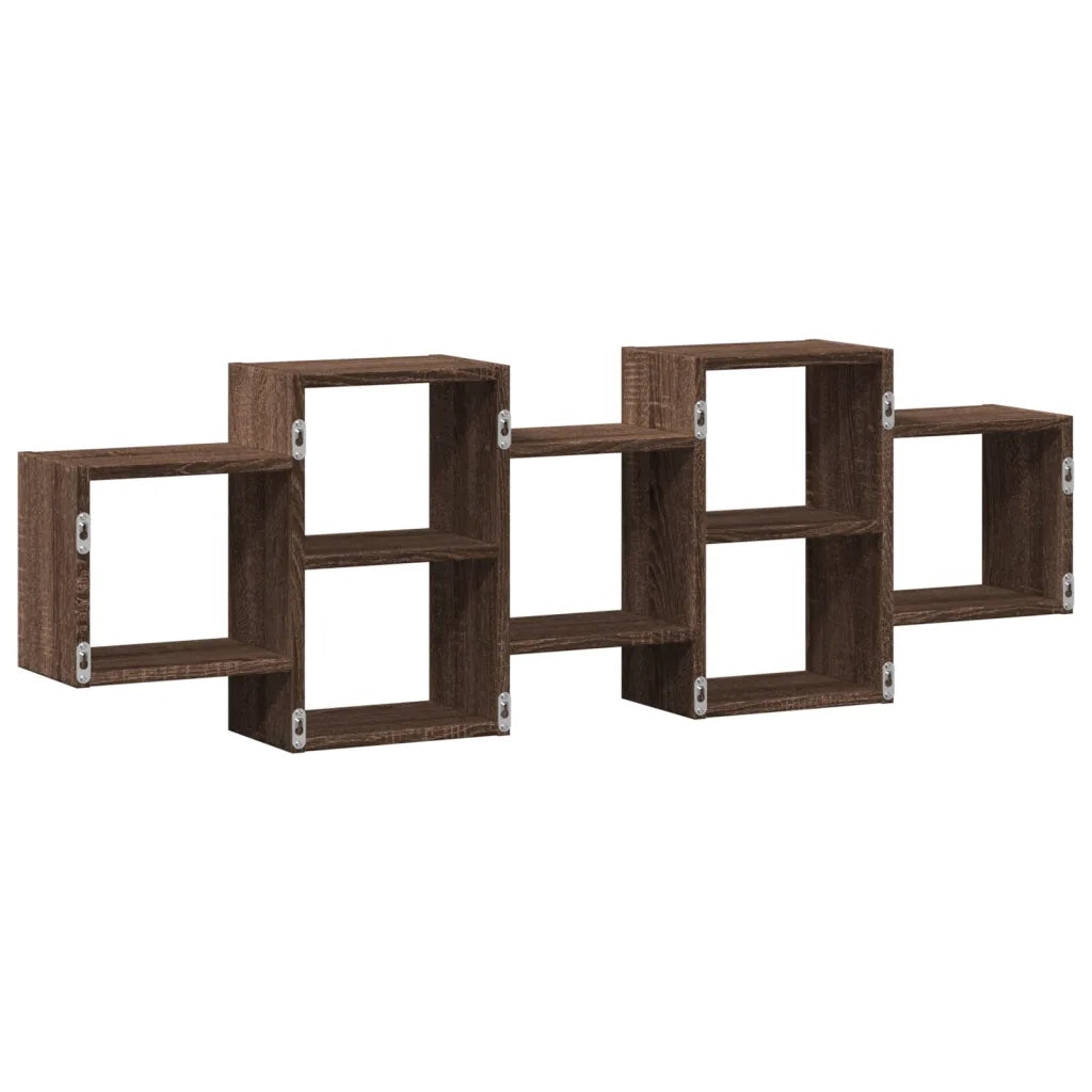 Scaffale a Parete Rovere Marrone 129x18x42 cm in Truciolato 853224