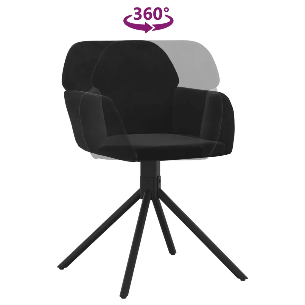 Sedie da Pranzo Girevoli 2 pz Nere in Velluto 344746