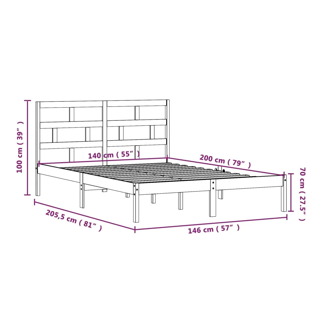 Giroletto-Struttura Letto in Legno Massello di Pino 140x200 cm 829981