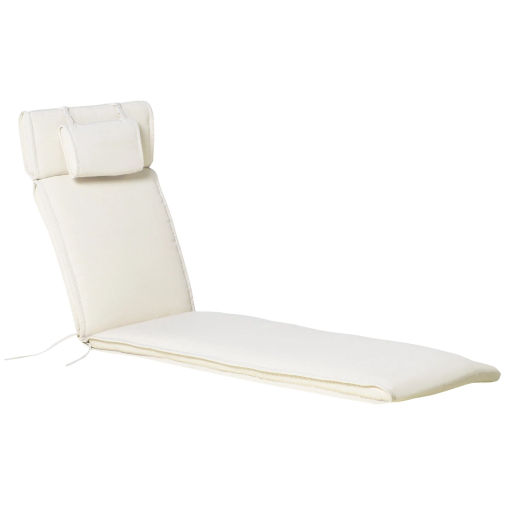 Easycomfort Cuscino per Sdraio Lettino Prendisole da Giardino 198x53x5cm Bianco Crema
