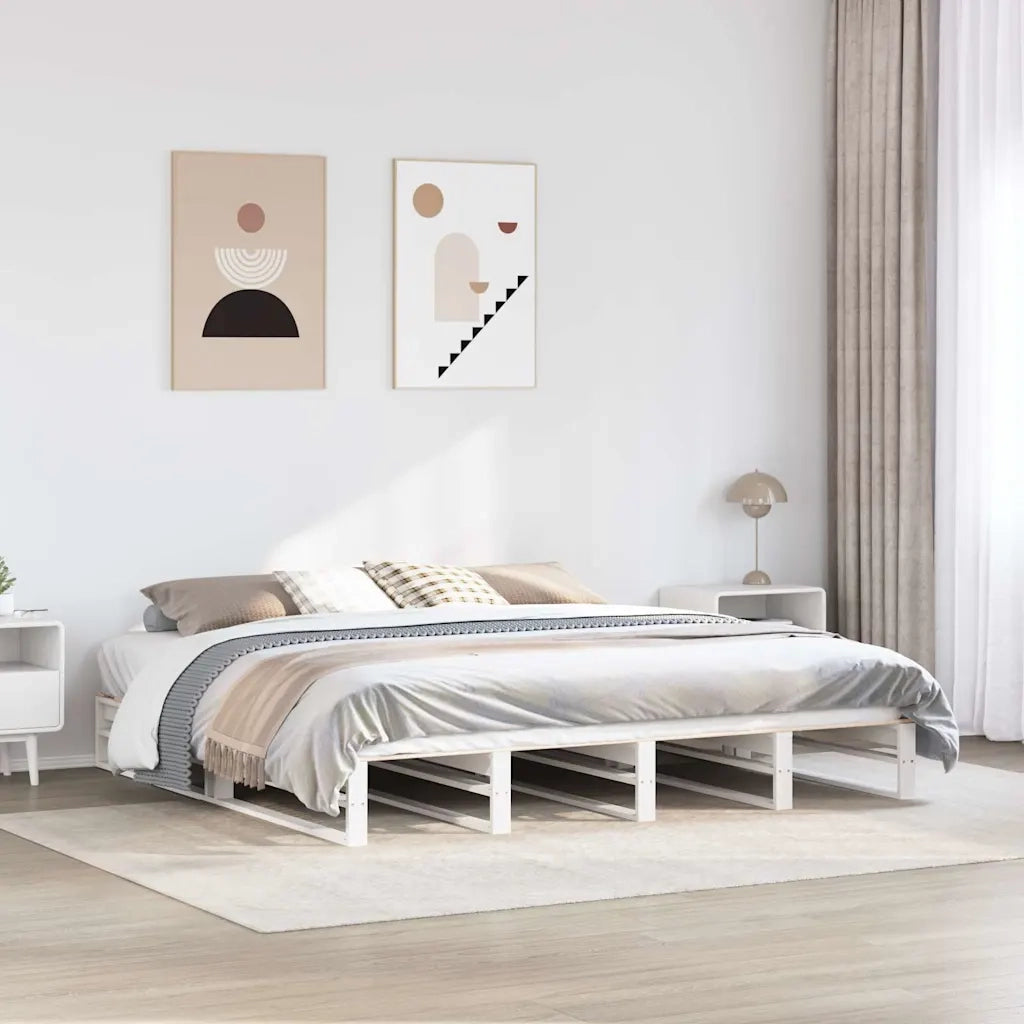 Letto senza Materasso Bianco 180x200 cm Legno Massello di Pino 3302319