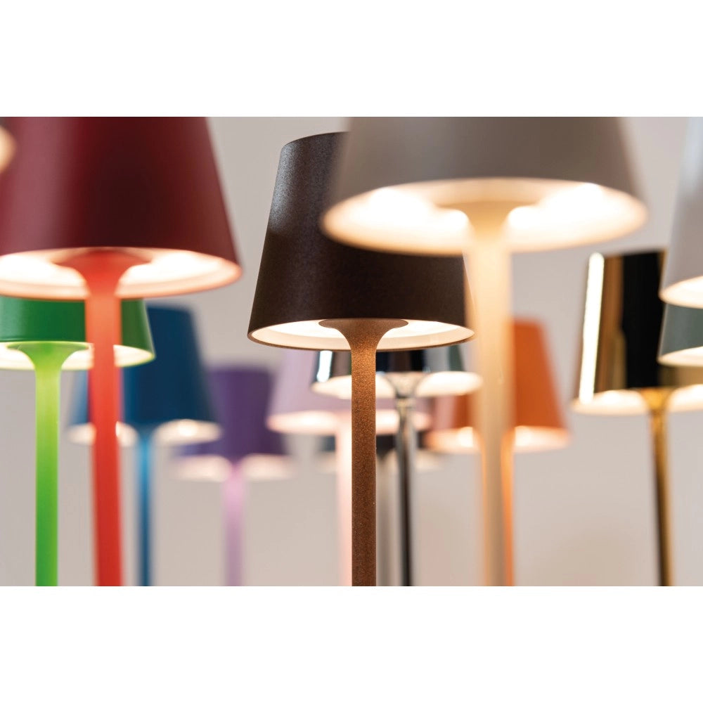 Lampada a led da tavolo Poldina Pro Micro Bianca ricaricabile e dimmerabile con batteria fino a 12 ore