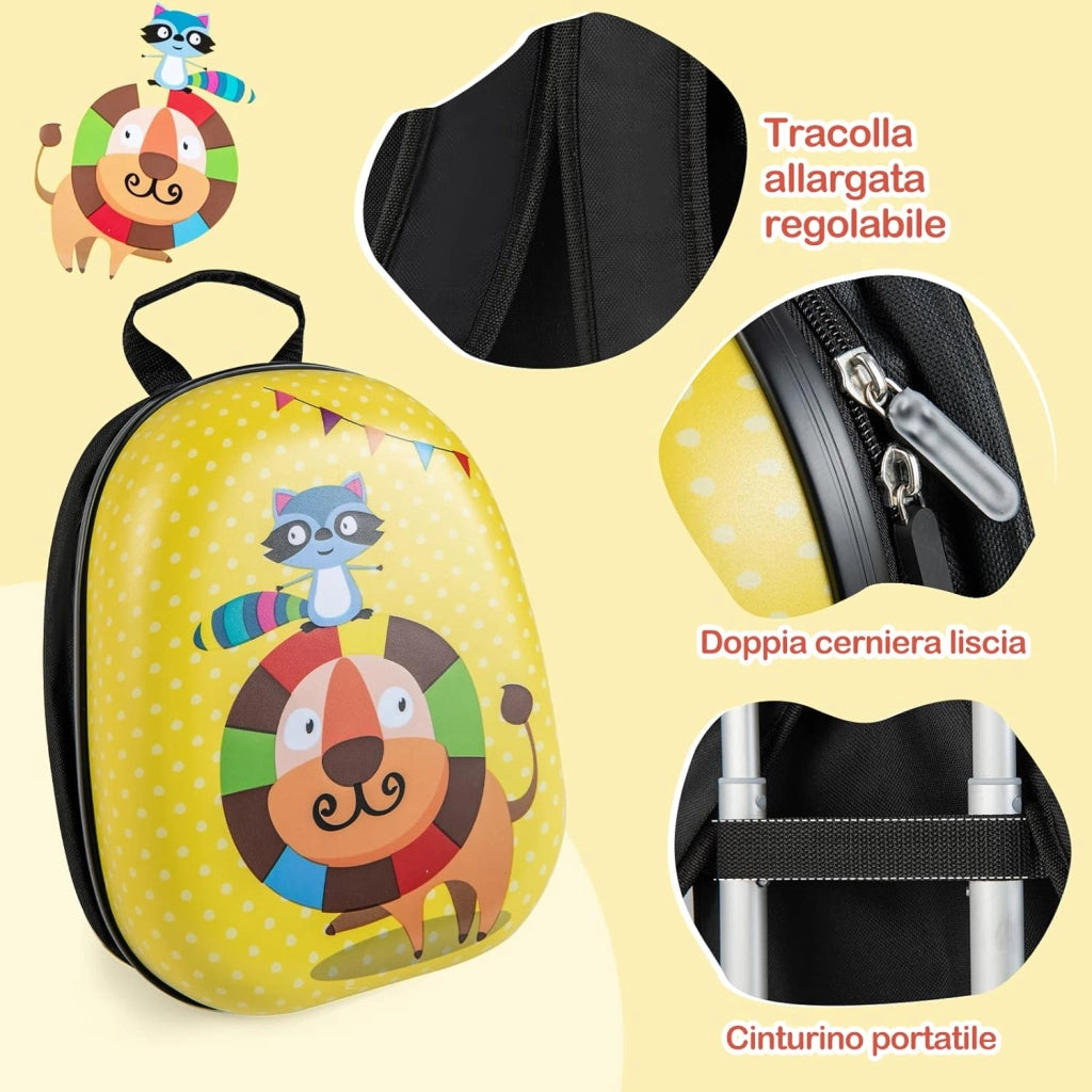 Set di Valigia per Bambini, 18" Valigia+ 12" Zaino, 2 Pezzi, con Ruote Girevoli a 360° e Maniglia Retrattile, Ideale per Viaggiare in Modo Comodo e Divertente (Modello 23)