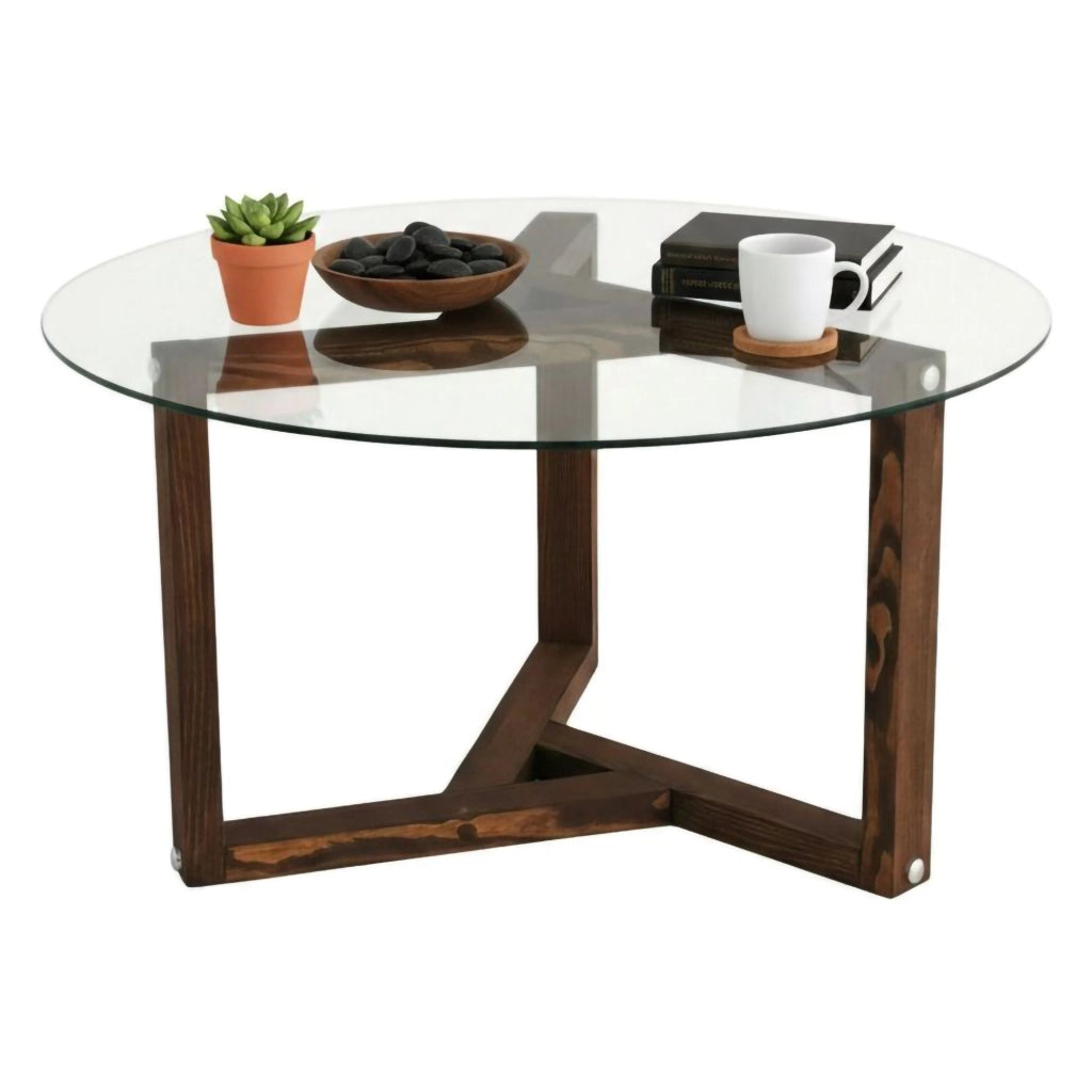 Luigia, Tavolino da Salotto Effetto Fume, 75x75x40h cm Grigio Noce