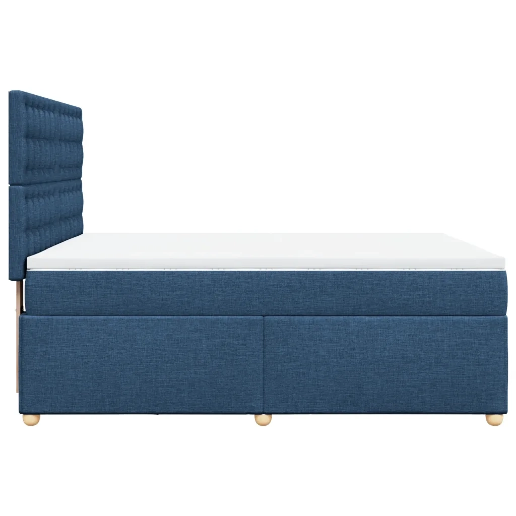 Giroletto a Molle con Materasso Blu 140x200 cm in Tessuto