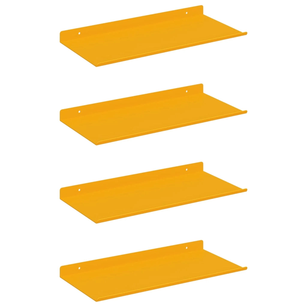 Mensola sospesa 4 pcs Giallo senape 40 x 18 x 2,5 cm Acciaio