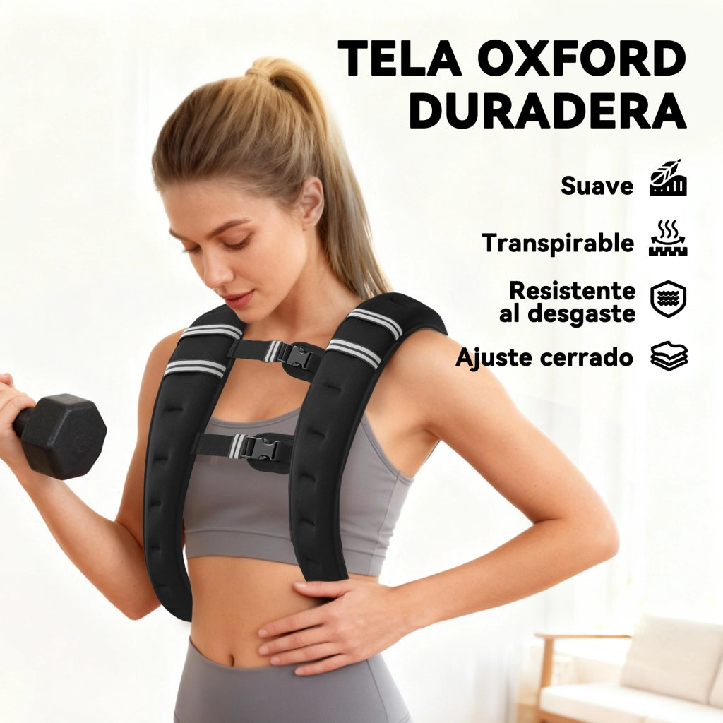 Gilet Zavorrato 5 kg ¨C Xylo ¨C con Cinghie Regolabili e Bande Riflettenti Nero