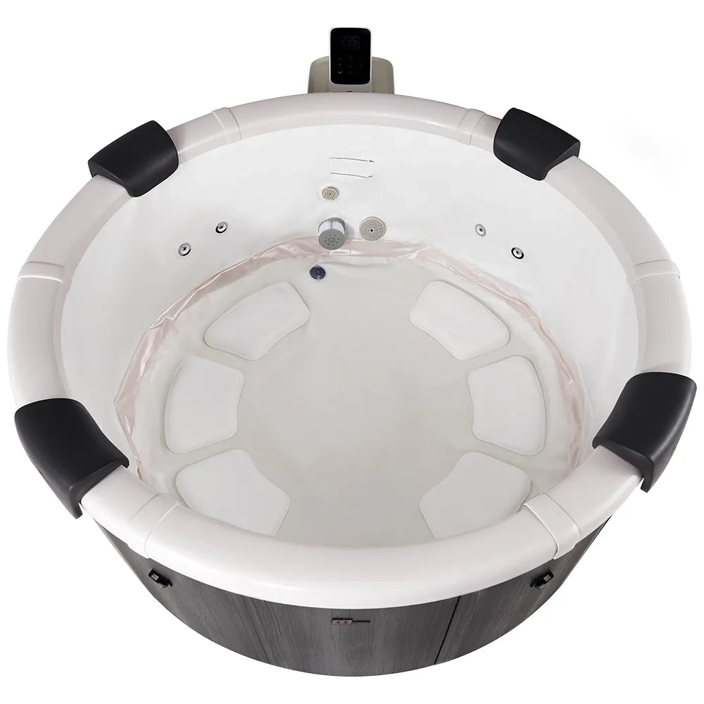 Tempo Style -  Piscina Idromassaggio Circolare Mspa Denver F-DE066W (6 Posti) | 1.82 Ø x 0.70 H | 970 litri | 130 getti d'aria massaggianti a 3 velocità | 8 Idrogetti