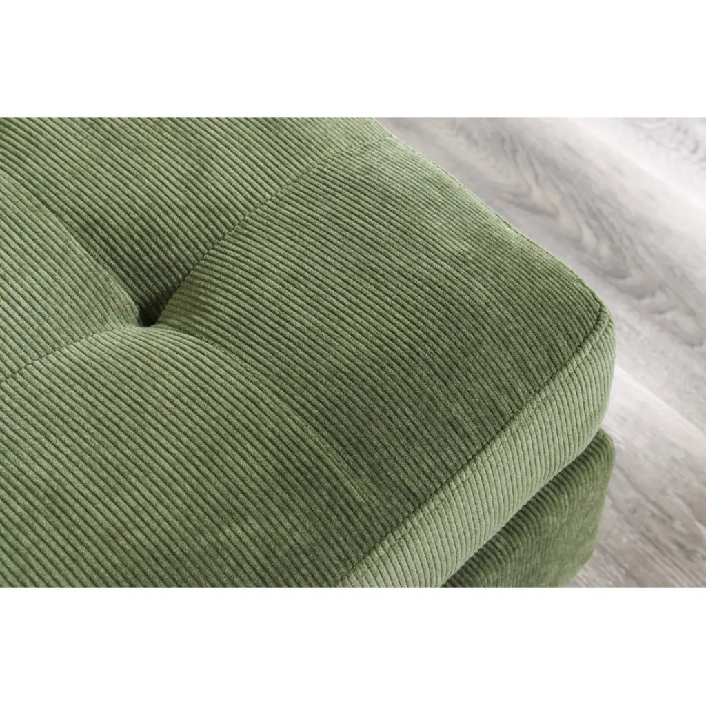 Divano ad angolo CITY verde scuro reversibile – Divano contemporaneo in velluto a coste