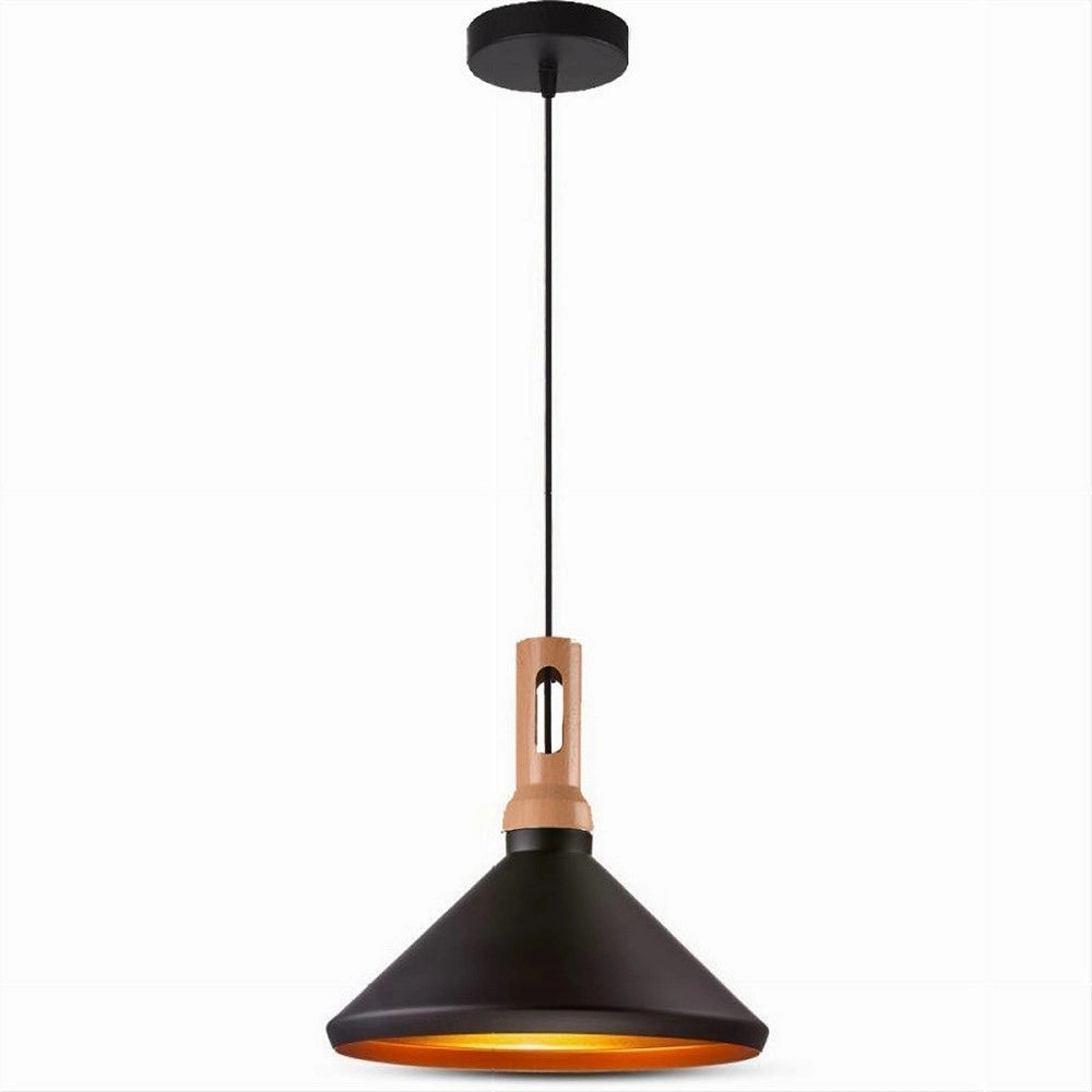 Trade Shop - Lampadario A Sospensione Stile Industriale Lampada Pendente E27 Nero Bianco A92 - Nero