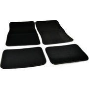 Trade Shop - Set 4 Tappetini Per Auto In Moquette Nera Antiscivolo Protezione Interni -
