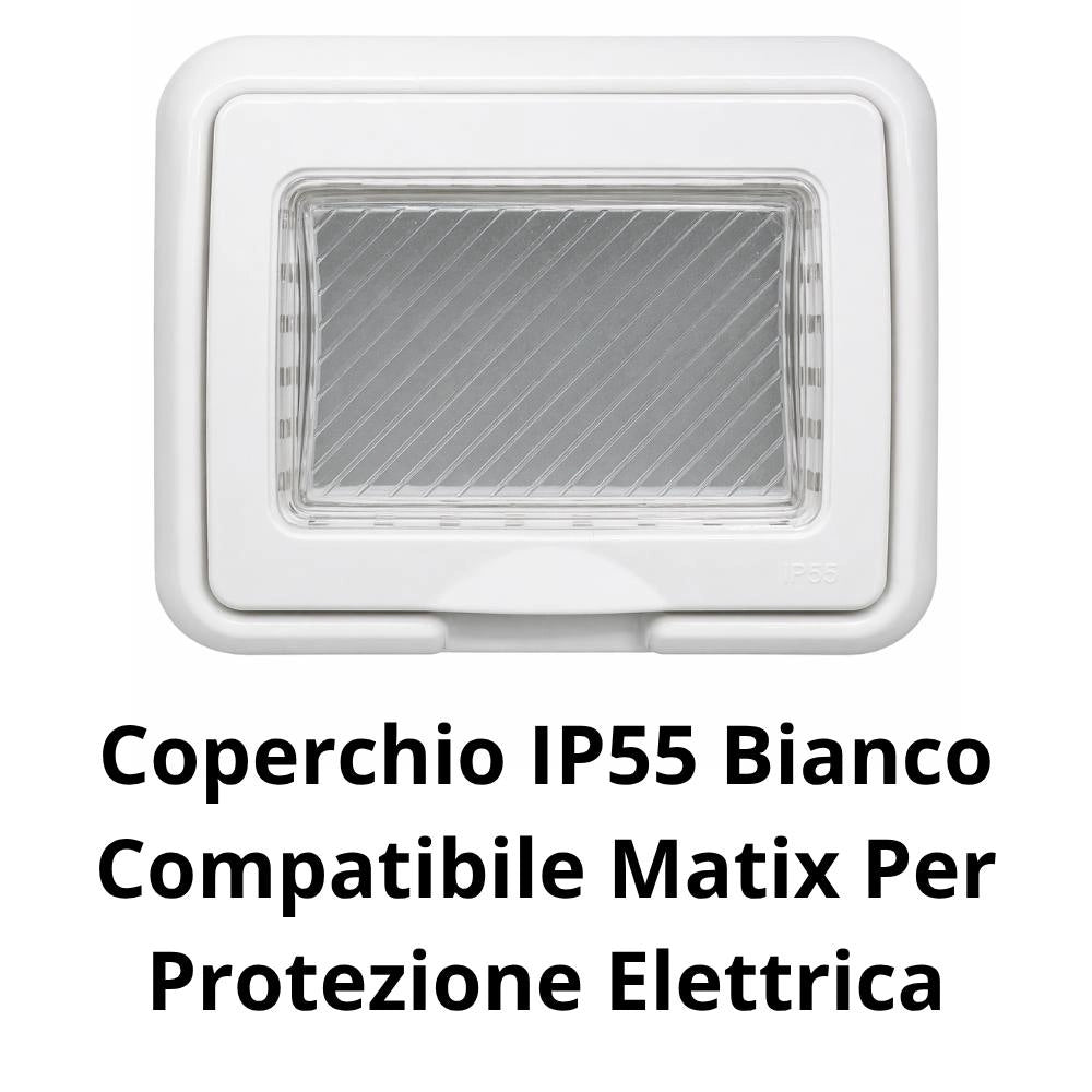 Coperchio ip55 bianco compatibile matix per protezione elettrica *** numero pezzi 2, confezione 1