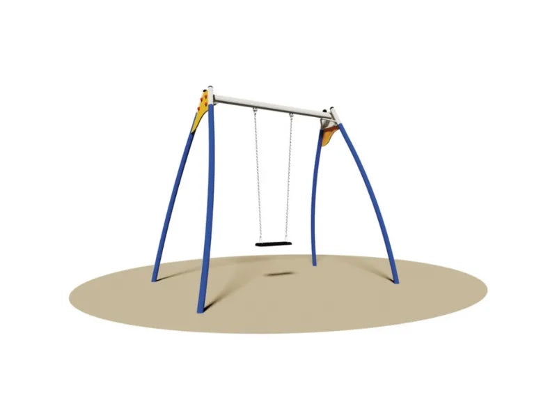 Altalena Trilli 973 acciaio zincato 1 posto H230cm EN 1176 sedile antiurto - Gabbia