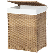 Cesto portabiancheria intrecciato a mano da 90 litri cesto portabiancheria in rattan sintetico con coperchio e manici pieghevole sacco interno rimovibile beige 12_0006700