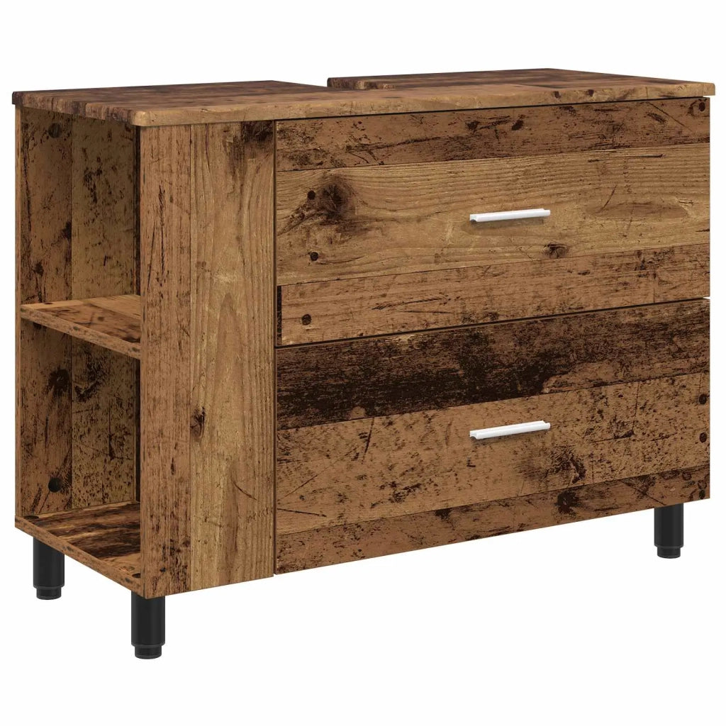 Mobiletto da bagno Legno antico 80 x 35 x 60 cm 889393