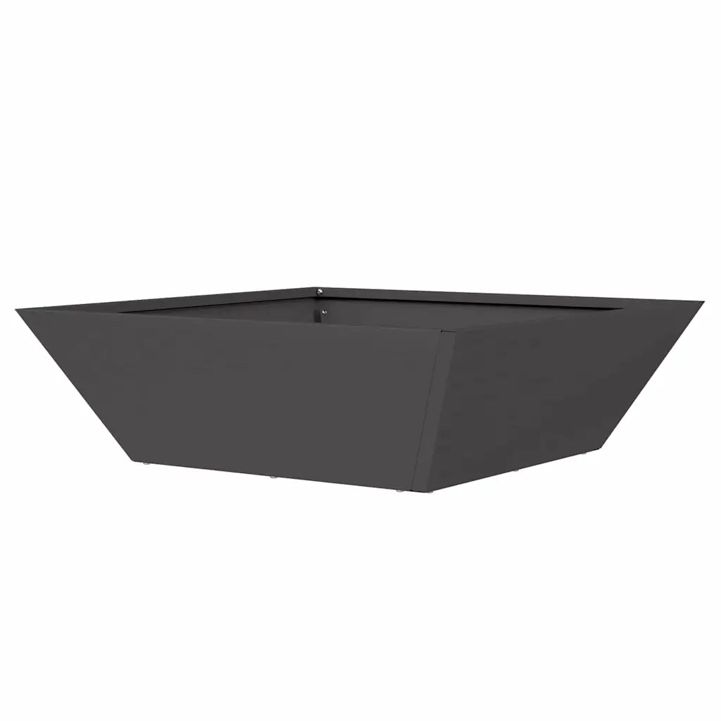 Fioriera da giardino trapezoidale moderna per esterni 50 x 50 x 15 cm in acciaio laminato a freddo nero codice 02_0052382.