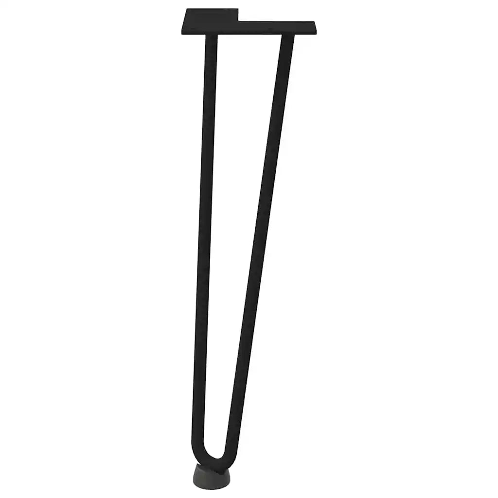 Gambe a forcina per tavolino da caff¨¨ 4 pz | Piede del tavolo nere 42 cm in acciaio massiccio