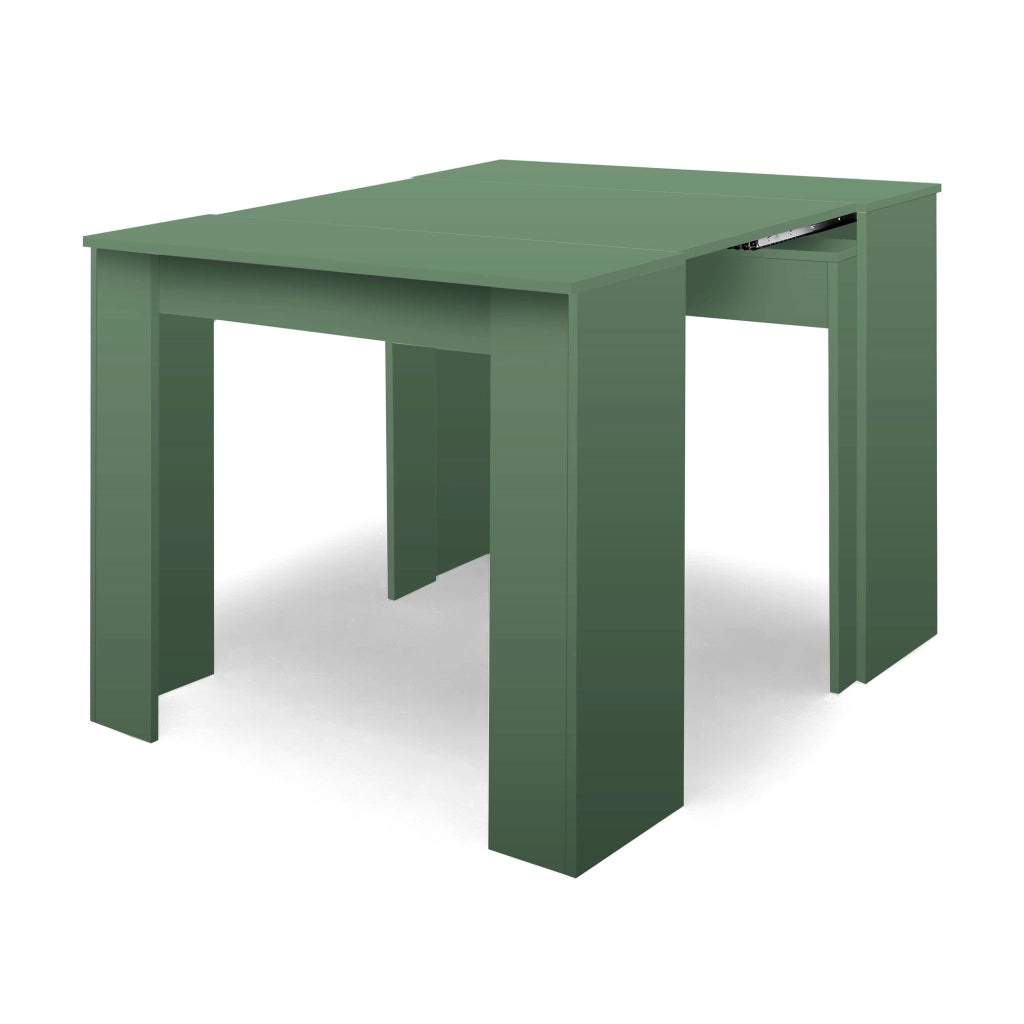Fortino - Consolle Tavolo Allungabile 91x50/250 cm in Melaminico Antigraffio Verde Salvia