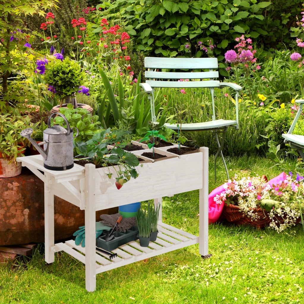 Fioriera da Giardino con Ruote ¨C zephmum ¨C Grigio, Polipropilene, 50x30x40 cm
