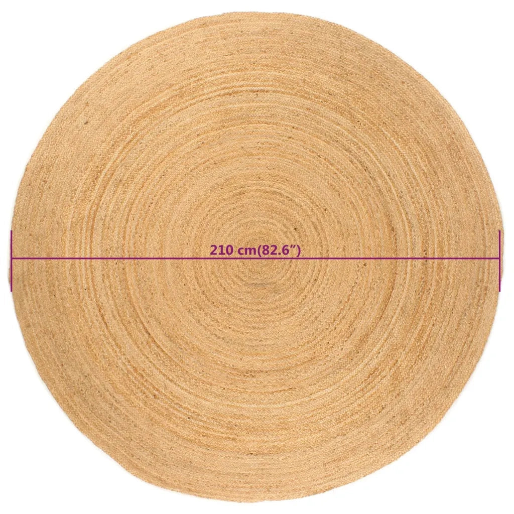 Tappeto in Juta Intrecciata 210 cm Rotondo 343585