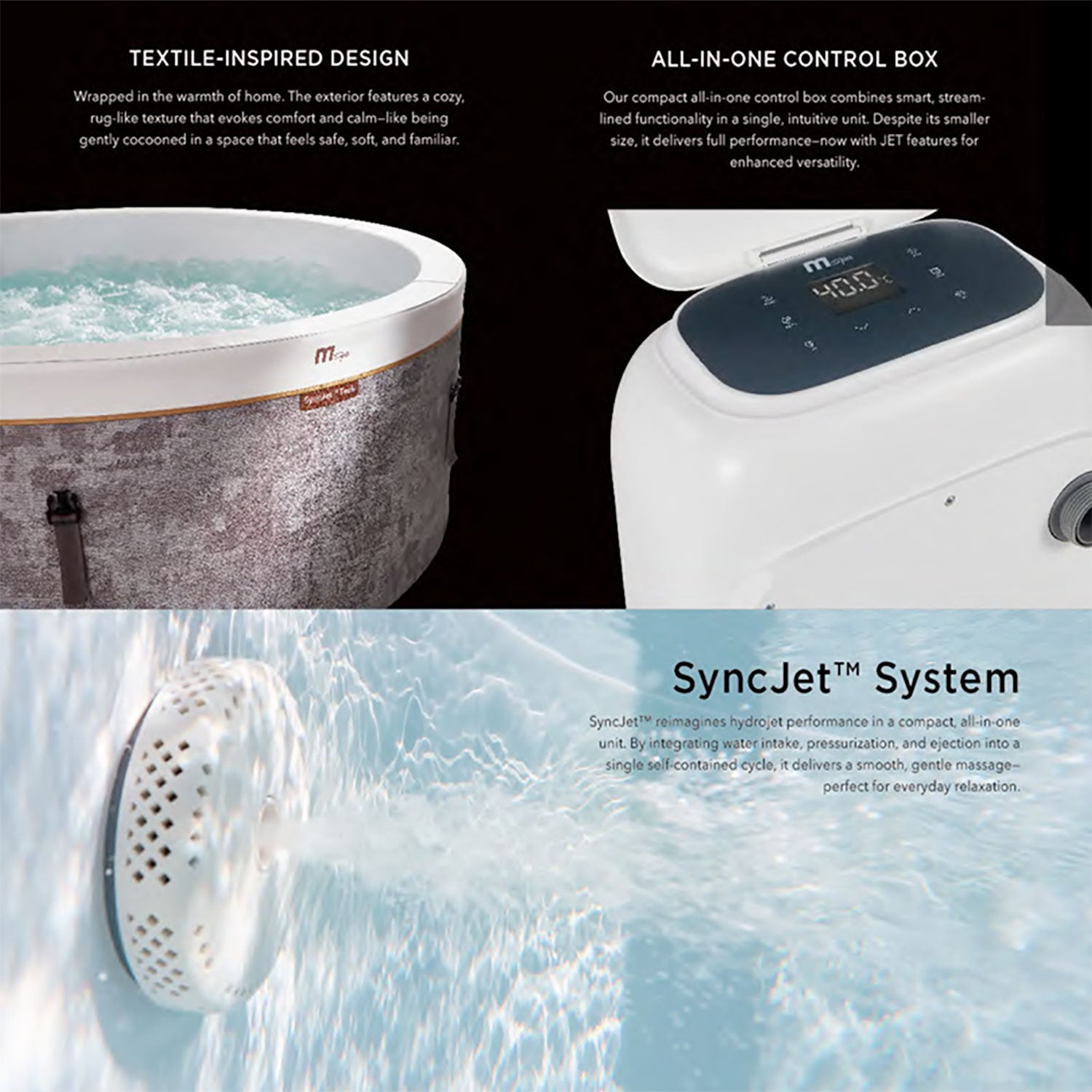 Vasca Idromassaggio Spa Cocoon Smontabile Trasportabile Gonfiabile Ø180x65 cm in PVC Marrone