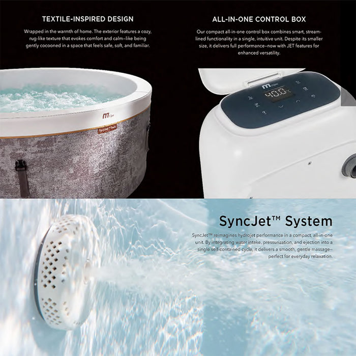 Vasca Idromassaggio Spa Cocoon Smontabile Trasportabile Gonfiabile Ø180x65 cm in PVC Marrone