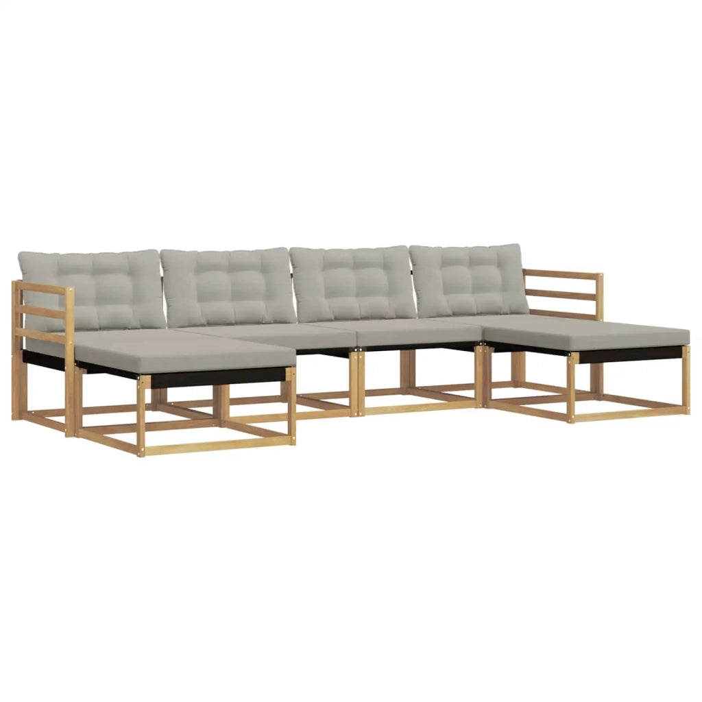 Set di divani da esterno 6 pz Bianco e Grigio Chiaro 3388937