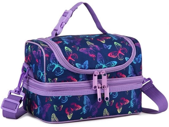 Borsa isolata per picnic - Tas portatile per uomo e donna - Compartimenti isolati separati - Borsa per scuola, ufficio o picnic - Tas con cinturino regolabile per bambini