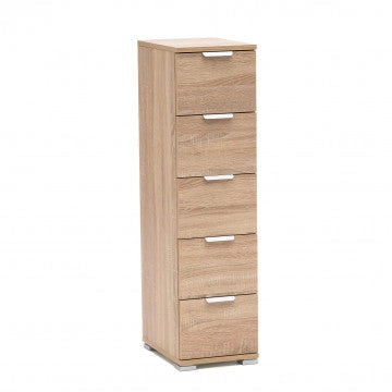 Cassettiera 5 Cassetti Naturale - Dimensioni: cm 45 x 38 x 85 h