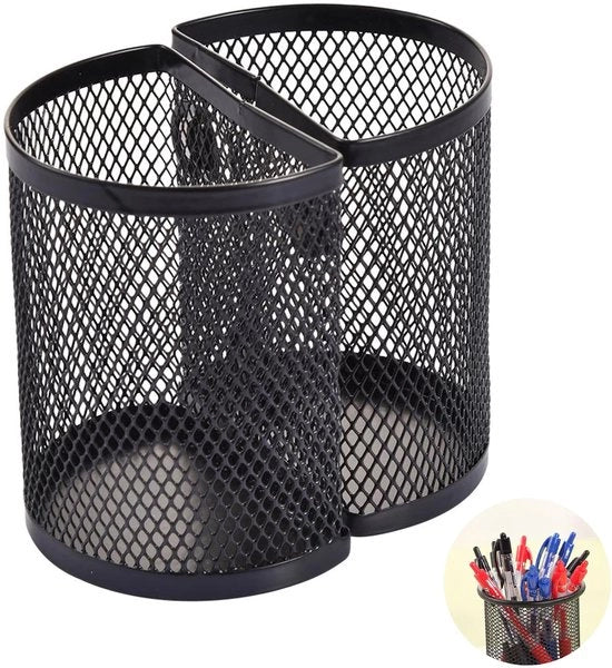 Penna magnetica a forma di mezza luna, 2 pezzi, 2 contenitori magnetici, organizzatore per ufficio, accessorio per cassetti, penne metalliche, penne magnetiche per frigorifero (nero)