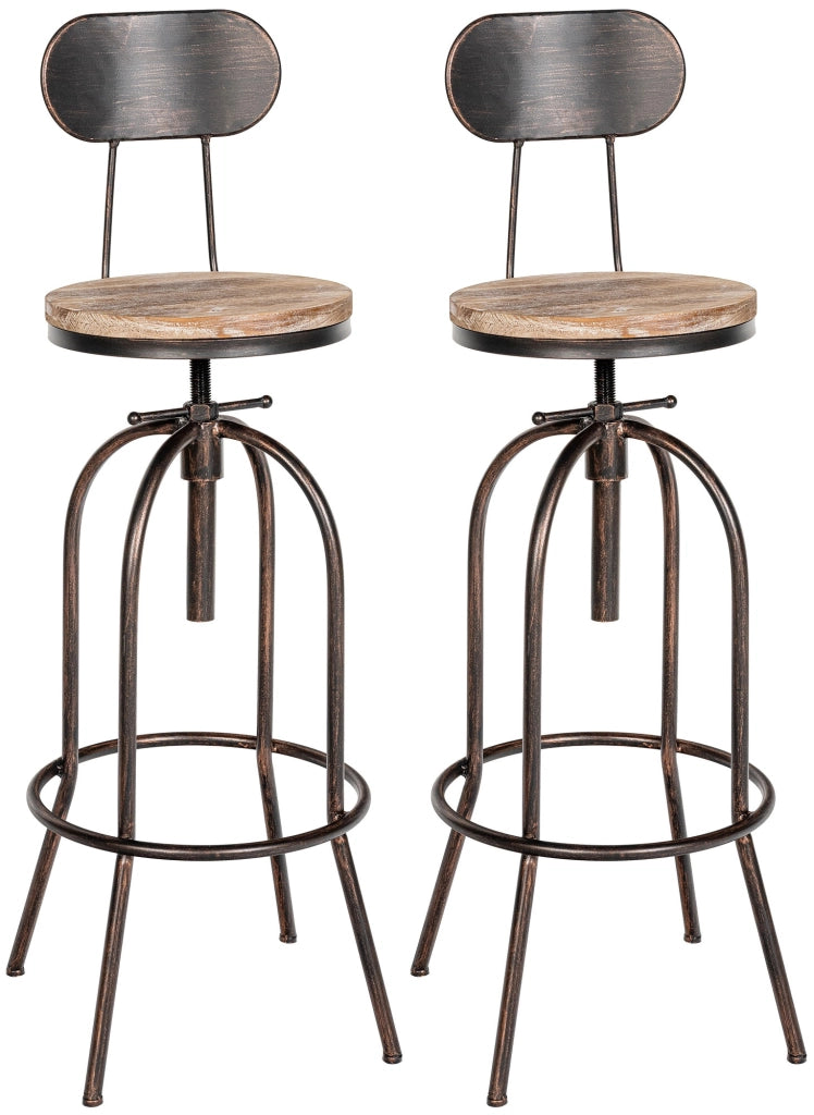 Set di 2 sgabelli da bar Pino, legno 1