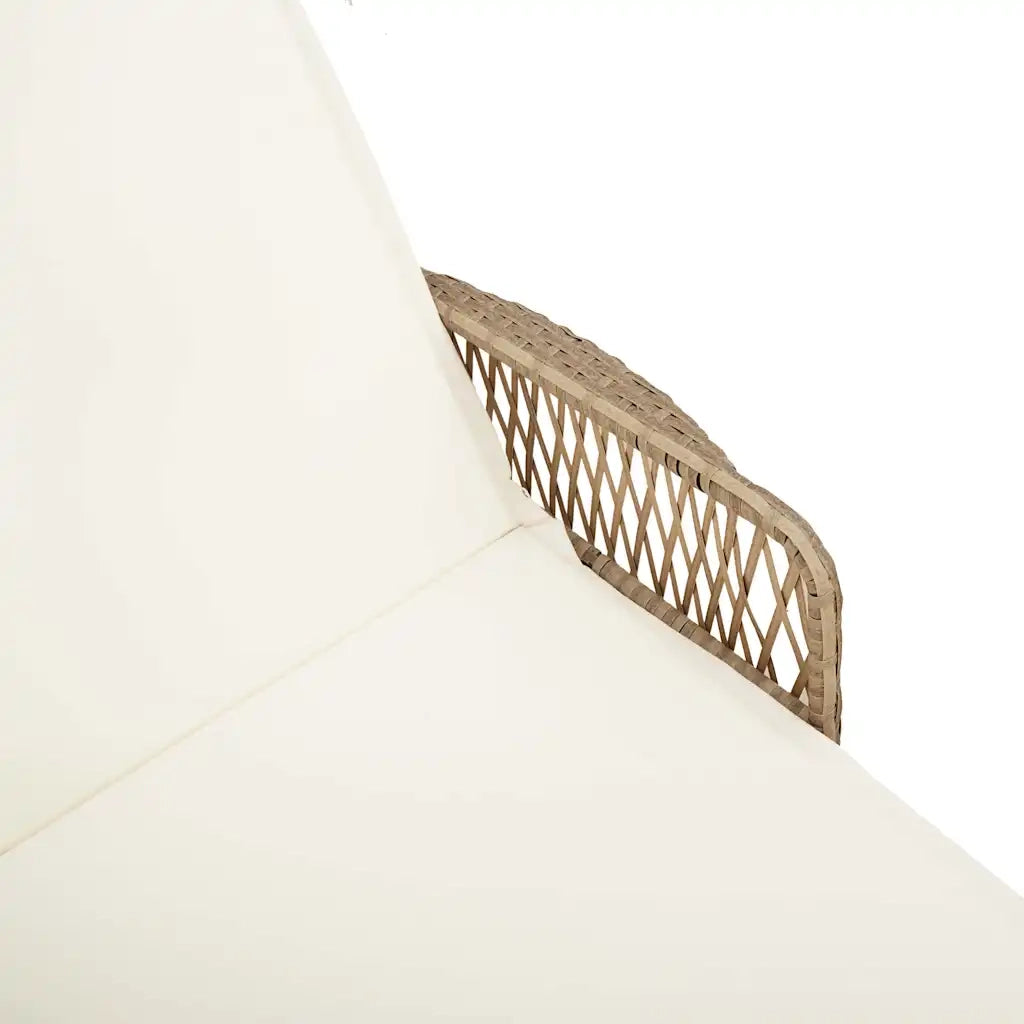 Lettino da sole Beige e Bianco Crema 200 x 55 x 92 cm 365429