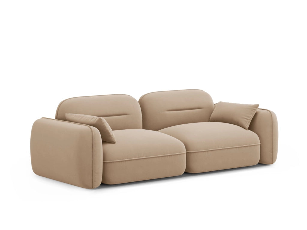 Cosmopolitan Design - Divano modulare "Sydney" 3 posti in velluto sabbia 