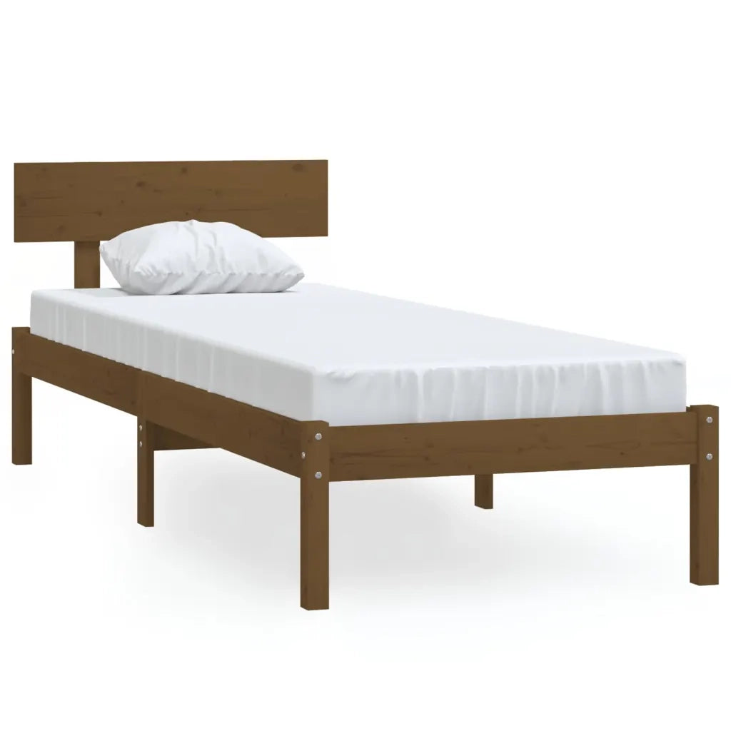 Giroletto senza Materasso-Struttura Letto Ambrato Single in Legno Massello