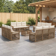 Set Divano da Giardino 13 pcs Beige polyrattan 3434784
