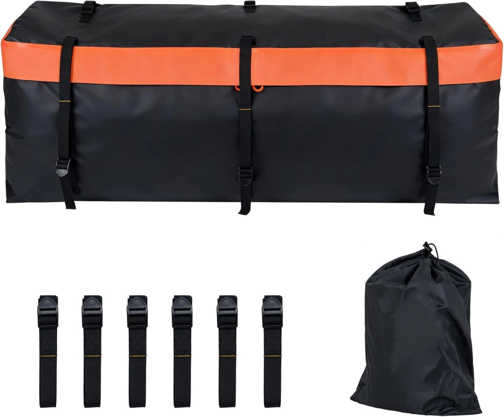 Borsa da Carico, Organizer Bagagliaio Auto in PVC Impermeabile con Cinghie Rinforzate e Sacca Portaoggetti, Borsa da Trasporto Pieghevole per Viaggio e Campeggio (250L| 129 x 42 x 45 cm)