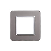 Placca In Vetro Serie Starlight 2P Colore Silver Compatibile Con Vimar Plana