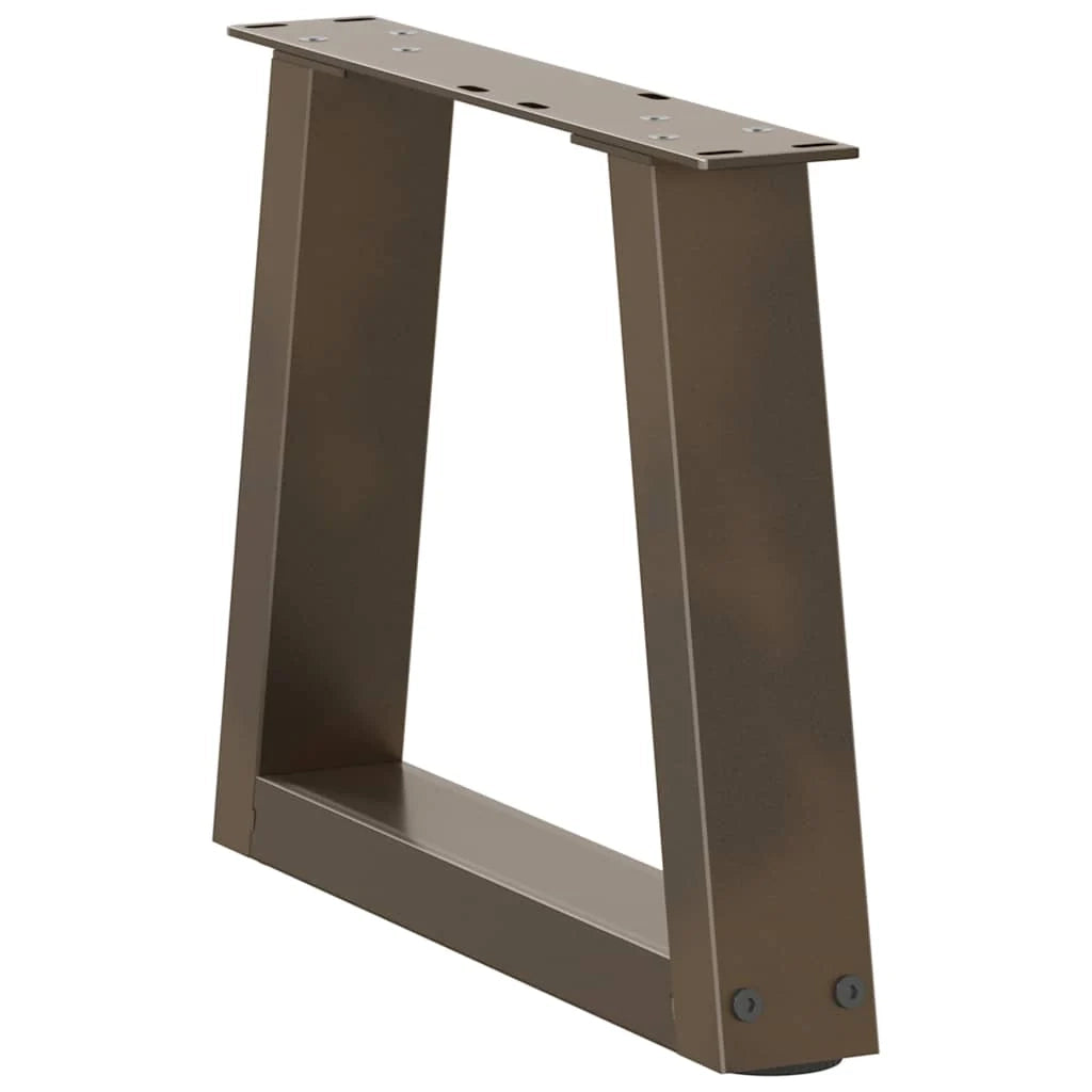 Set di 2 gambe regolabili per tavolino da caffè a forma di V 40 x 31 cm design moderno acciaio naturale 02_0056823