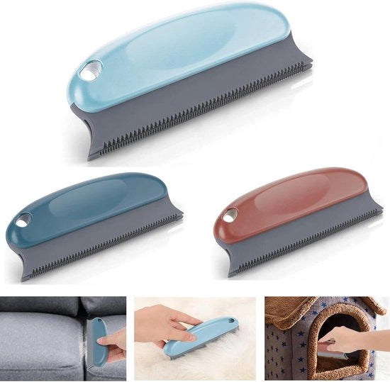 Borsetta per capelli di animali - Rimuove pelo di cani e gatti - Adatto per tappeti, abbigliamento e mobili - Borsetta in gomma - Spazzola per pelo di animali - Rimuove pelo di animali con 3 colori