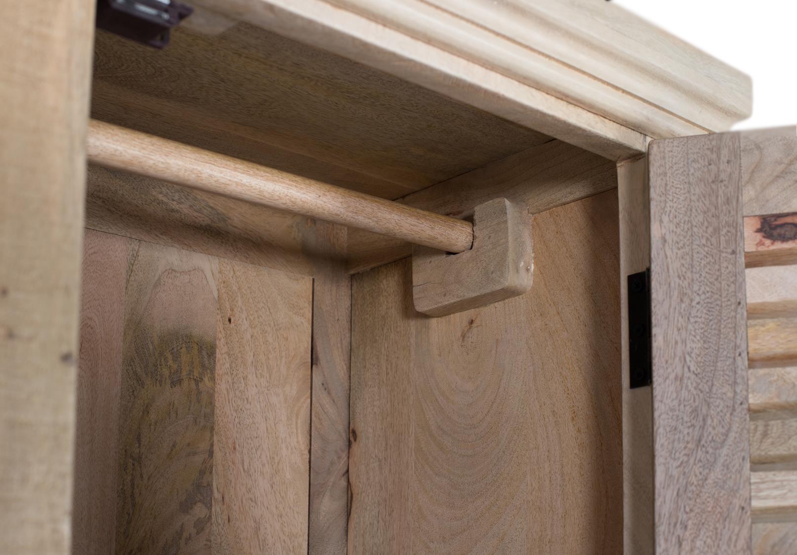 Armadio in legno massello di mango alto 180 cm