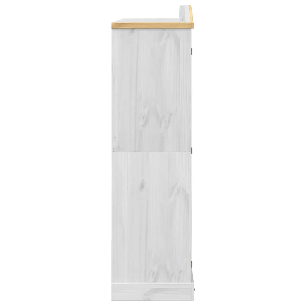Armadio Corona Bianco 194x52x186 cm in Legno Massello di Pino 4012163